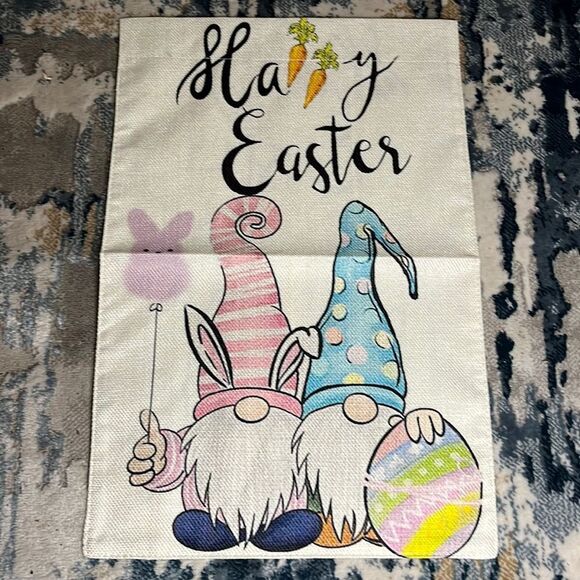 Other - New happy Easter gnome flag burlap style
